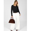 image:imageANRABESS Sweaters for Women Fall Lightweight Cropped V Neck Cable KnitBlack