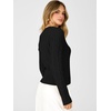 image:imageANRABESS Sweaters for Women Fall Lightweight Cropped V Neck Cable KnitBlack
