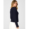 image:imageANRABESS Sweaters for Women Fall Lightweight Cropped V Neck Cable KnitNavy Blue