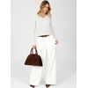 image:imageANRABESS Sweaters for Women Fall Lightweight Cropped V Neck Cable KnitWhite