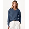 image:imageANRABESS Women Fall Long Sleeve V Neck Lightweight SweatersDeep Blue