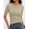 image:imageANRABESS Women Short Sleeve Crewneck Lightweight Summer SweatersAlmond