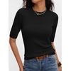 image:imageANRABESS Women Short Sleeve Crewneck Lightweight Summer SweatersBlack