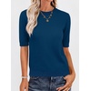 image:imageANRABESS Women Short Sleeve Crewneck Lightweight Summer SweatersDark Teal