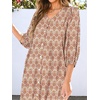 image:imageANRABESS Womens Boho Floral 34 Puff Sleeve Fall Maxi DressFloral Apricot Red