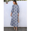 image:imageANRABESS Womens Boho Floral 34 Puff Sleeve Fall Maxi DressFloral Blue Khaki