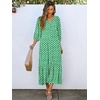 image:imageANRABESS Womens Boho Floral 34 Puff Sleeve Fall Maxi DressFloral Light Green