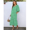 image:imageANRABESS Womens Boho Floral 34 Puff Sleeve Fall Maxi DressFloral Light Green