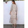 image:imageANRABESS Womens Boho Floral 34 Puff Sleeve Fall Maxi DressFloral Orange White