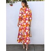 image:imageANRABESS Womens Boho Floral 34 Puff Sleeve Fall Maxi DressFloral Red White