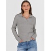 image:imageANRABESS Womens Cable Knit Sweaters Long Sleeve Polo Fall OutfitsGrey