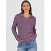 image:imageANRABESS Womens Cable Knit Sweaters Long Sleeve Polo Fall OutfitsPurple