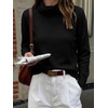 image:imageANRABESS Womens Cowl Neck Long Sleeve Fall Light SweaterBlack
