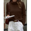 image:imageANRABESS Womens Cowl Neck Long Sleeve Fall Light SweaterCoffee
