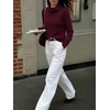 image:imageANRABESS Womens Cowl Neck Long Sleeve Fall Light SweaterDark Red