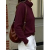 image:imageANRABESS Womens Cowl Neck Long Sleeve Fall Light SweaterDark Red