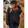image:imageANRABESS Womens Fall Fashion Oversized Scoop V Neck Batwing Sleeve SweaterBlack