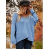 image:imageANRABESS Womens Fall Fashion Oversized Scoop V Neck Batwing Sleeve SweaterBlue