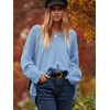 image:imageANRABESS Womens Fall Fashion Oversized Scoop V Neck Batwing Sleeve SweaterBlue