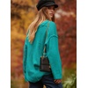 image:imageANRABESS Womens Fall Fashion Oversized Scoop V Neck Batwing Sleeve SweaterBlue Green