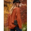 image:imageANRABESS Womens Fall Fashion Oversized Scoop V Neck Batwing Sleeve SweaterBrick