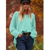 image:imageANRABESS Womens Fall Fashion Oversized Scoop V Neck Batwing Sleeve SweaterLight Blue