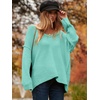 image:imageANRABESS Womens Fall Fashion Oversized Scoop V Neck Batwing Sleeve SweaterLight Blue