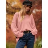 image:imageANRABESS Womens Fall Fashion Oversized Scoop V Neck Batwing Sleeve SweaterPink