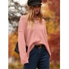 image:imageANRABESS Womens Fall Fashion Oversized Scoop V Neck Batwing Sleeve SweaterPink