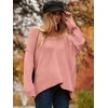 image:imageANRABESS Womens Fall Fashion Oversized Scoop V Neck Batwing Sleeve SweaterPink