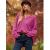 image:imageANRABESS Womens Fall Fashion Oversized Scoop V Neck Batwing Sleeve SweaterRose
