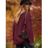 image:imageANRABESS Womens Fall Fashion Oversized Scoop V Neck Batwing Sleeve SweaterWine Red