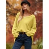 image:imageANRABESS Womens Fall Fashion Oversized Scoop V Neck Batwing Sleeve SweaterYellow