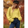 image:imageANRABESS Womens Fall Fashion Oversized Scoop V Neck Batwing Sleeve SweaterYellow