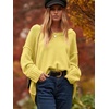 image:imageANRABESS Womens Fall Fashion Oversized Scoop V Neck Batwing Sleeve SweaterYellow