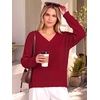 image:imageANRABESS Womens Fall V Neck Sweater 2026 Fall OutfitsRed