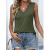 image:imageANRABESS Womens Lace Trim Tank Tops V Neck Sleeveless Shirts Summer CasualArmy Green