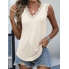 image:imageANRABESS Womens Lace Trim Tank Tops V Neck Sleeveless Shirts Summer CasualBeige
