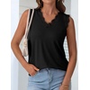 image:imageANRABESS Womens Lace Trim Tank Tops V Neck Sleeveless Shirts Summer CasualBlack