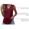 image:imageANRABESS Womens Lace Trim Tank Tops V Neck Sleeveless Shirts Summer CasualBurgundy