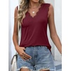 image:imageANRABESS Womens Lace Trim Tank Tops V Neck Sleeveless Shirts Summer CasualBurgundy