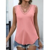 image:imageANRABESS Womens Lace Trim Tank Tops V Neck Sleeveless Shirts Summer CasualCoral Pink