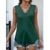 image:imageANRABESS Womens Lace Trim Tank Tops V Neck Sleeveless Shirts Summer CasualDark Green