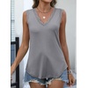 image:imageANRABESS Womens Lace Trim Tank Tops V Neck Sleeveless Shirts Summer CasualGrey