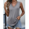 image:imageANRABESS Womens Lace Trim Tank Tops V Neck Sleeveless Shirts Summer CasualGrey