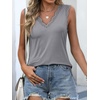 image:imageANRABESS Womens Lace Trim Tank Tops V Neck Sleeveless Shirts Summer CasualGrey