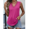 image:imageANRABESS Womens Lace Trim Tank Tops V Neck Sleeveless Shirts Summer CasualHot Pink