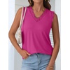 image:imageANRABESS Womens Lace Trim Tank Tops V Neck Sleeveless Shirts Summer CasualHot Pink