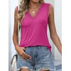image:imageANRABESS Womens Lace Trim Tank Tops V Neck Sleeveless Shirts Summer CasualHot Pink
