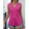 image:imageANRABESS Womens Lace Trim Tank Tops V Neck Sleeveless Shirts Summer CasualHot Pink